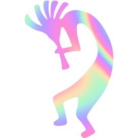 Decal Stickers of Southwest Kokopelli (Hologram) (Set of 2) Premium Waterproof Vinyl Decal Stickers for Laptop Smartphone Car Dirt Bike Wall Room Mason Jar Bathtub Door Skateboard - ANDstic77147aHO