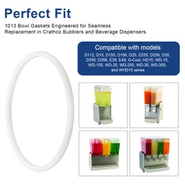 1013 Bowl Gaskets for Crathco Bubblers & Cold Beverage Dispensers, 5-3/4" ID Food-Grade Replacement Gasket Compatible with Grindmaster Cecilware & 5-Gallon Bubbler Bowl, Leak-Proof, No BPA - 2 PACK