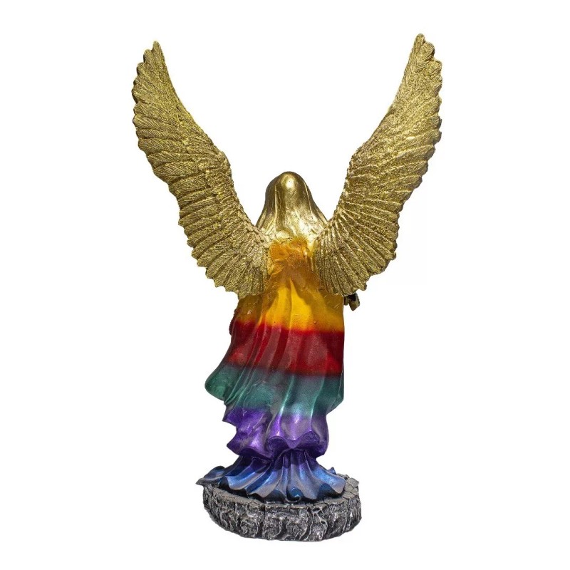 Imagen De Resina Santa Muerte Con Cuervo De 50 Cm