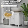 LJLB Maximize Bathroom Space with U-Shaped Pedestal Sink Storage Cabinet,