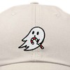DALIX Embroidered Candy Cane Ghost Baseball Dad Cap in Beige
