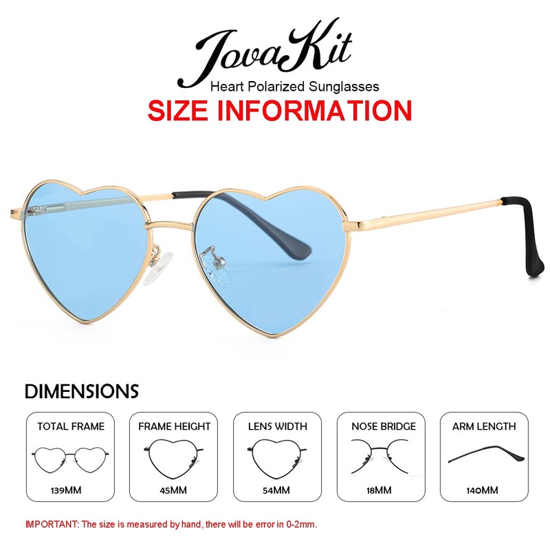 Polarized Heart Sunglasses for Women Fashion Lovely Style Metal Frame