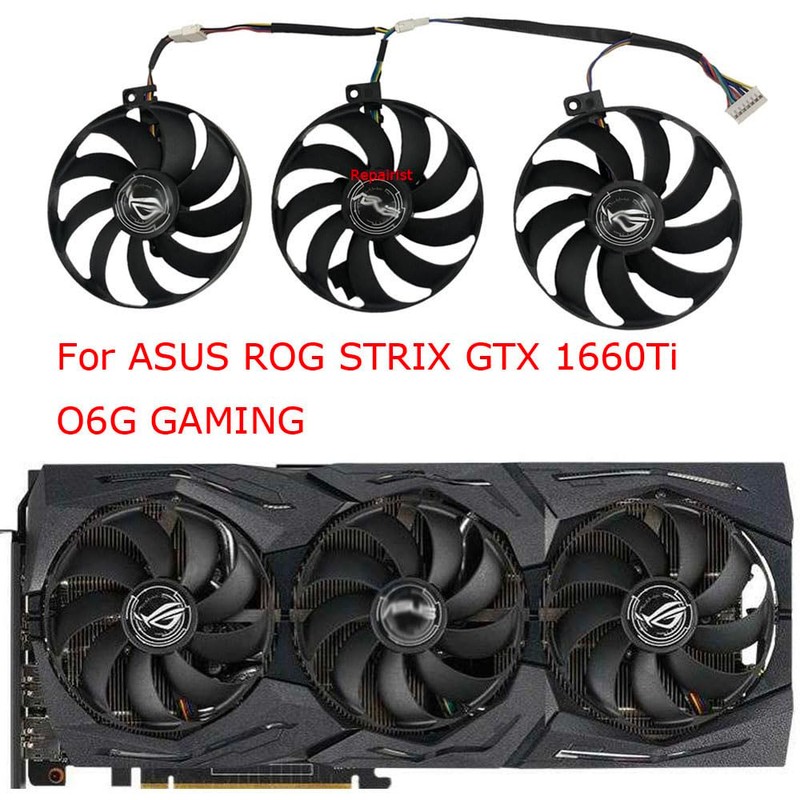 3-Piece/Set,T129215SU,FDC10H12S9-C,PLD09210S12H,Video Card Fan,GPU Cooler,For ASUS ROG STRIX RTX 2080Ti RTX