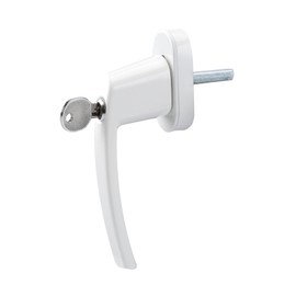 Olympia FGS 100 Lockable Window Handle with 2 Keys Each Window Lock Square 7 x 7 mm Pin Length 35 mm Coated Metal, white, FGS 100
