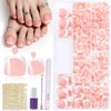 Kit de 240 uñas postizas francesas blancas para prensar, extensiones