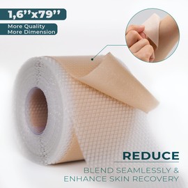 Silicone Scar Sheets,Silicone Scar Tape,Scar Tape For Surgical Scars,Silicone Scar Removal Strips For Surgical,C-Section,Tummy Tuck,Keloid Scars(1.6"X 79" Roll-2M) Keloid Bump Removal