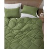 Chezmoi Collection Logan Olive Green Comforter Set King Size 3-Piece