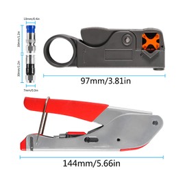 AITIAO Coax Cable Crimper Kit Tool for RG6 RG59 Coaxial Compression Tool Fitting Wire Stripper with 20pcs F Compression Connectors