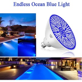 Blue Pool Led Light Bulb for Inground Pool 120V 40W Underwater Swimming Pool Replacement Light Bulb for Pentair & Hayward Hot Tub Fixture Up to 300-600W Traditional Bulb E26 Base