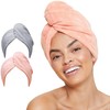 Microfibre Hair Towel x2 Bath Towel Hair Wrap Large (UK