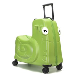 SEA PUNK Kids Luggage, Kids Ride-on Luggage with Spinner Wheels Suitcase, Kid's Ride-On Suitcase Help Your Child Relax, Carry On Trolley Luggage with Password Lock (Green, 20 inches)