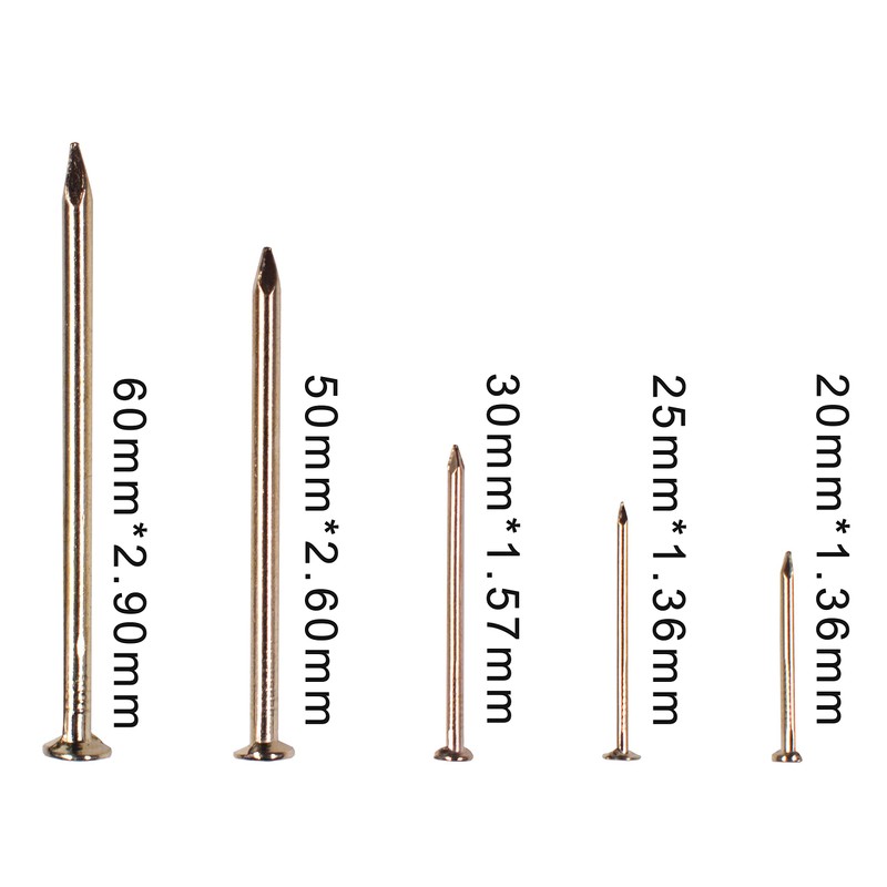 OMOTOOL Gold Nails Assortment Kit (300pcs), Brass Plated Nails for