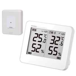 MAG TH-110 WH-Z Noah Precision Thermometer, Hygrometer, Digital Thermometer, Outdoor, Parent Device, Waterproof, Wireless, Heatstroke, Heat Shock, For Pets, Children, Elderly, Can be Used on the