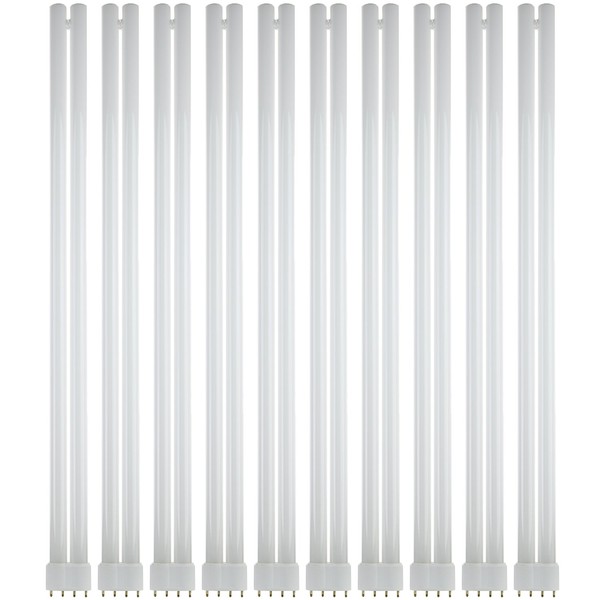 Sunlite FT50DL/830/10PK Compact Fluorescent 50W Twin Tube Light Bulbs, 3000K