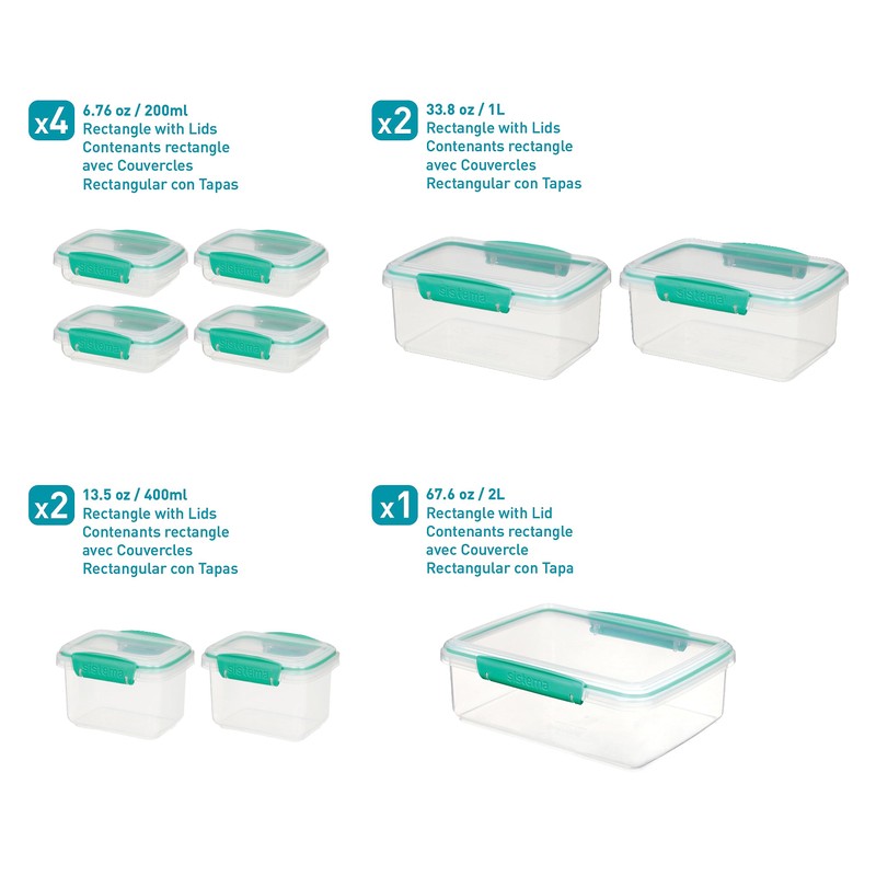 Sistema 18-Piece Food Storage Containers with Lids for Lunch, Meal