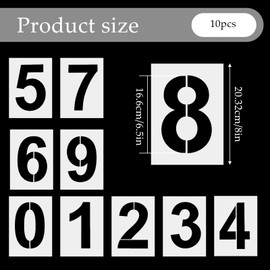 Numbers Stencils 20 cm Painting Stencil Numbers Reusable Plastic Number Stencils Set of 10 Plastic Stencils Set from 0 to 9 for House Numbers Parking Space Marking