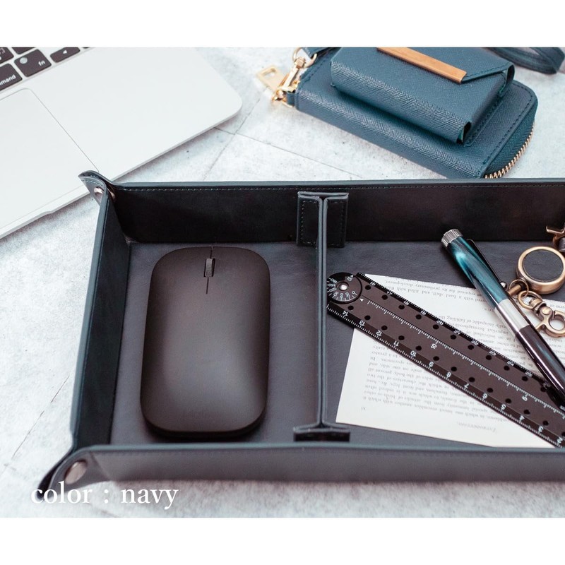 HIGH FIVE Rectangle Leather Tray with Divider Tray Organizer Accessory