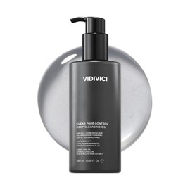 VIDIVICI Clear Pore Control Deep Cleansing Oil 10.14 fl.oz | Makeup remover with blackhead care, Korean facial cleanser for oily skin, Sebum control with Bamboo Charcoal Powder, Korean skin care
