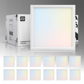 ASD 12 Pack 7 Inch Square LED Flush Mount Ceiling Light - Dimmable 12W 1034LM Close to Ceiling Light Fixtures - 3000K-5000K Adjustable Low Profile White Lights for Kitchen, Bedroom - ETL