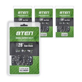 8TEN Full Chisel Chainsaw Chain 28 Inch .058 3/8 93DL For Husqvarna 262XP Poulan 475 Jonsered 2065 (4 Pack)