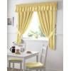 Maple Textiles Gingham Kitchen Curtains Yellow 46 x 48, Fabric,