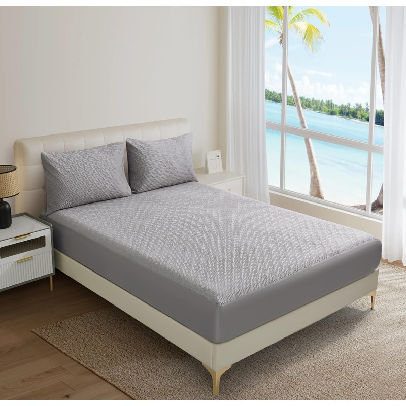 100% TPU Waterproof Mattress Protector Sets with 1 Fitted Sheet