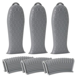 Joyhalo Cast Iron Skillet Handle Cover, 6 Pack Heat Resistant Pot Covers, Silicone Sleeve for Pans, Grey