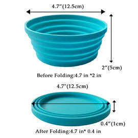Ecoart Ecoart Silicone Expandable Collapsible Bowl for Travel Camping Hiking, Blue (1 Pack)