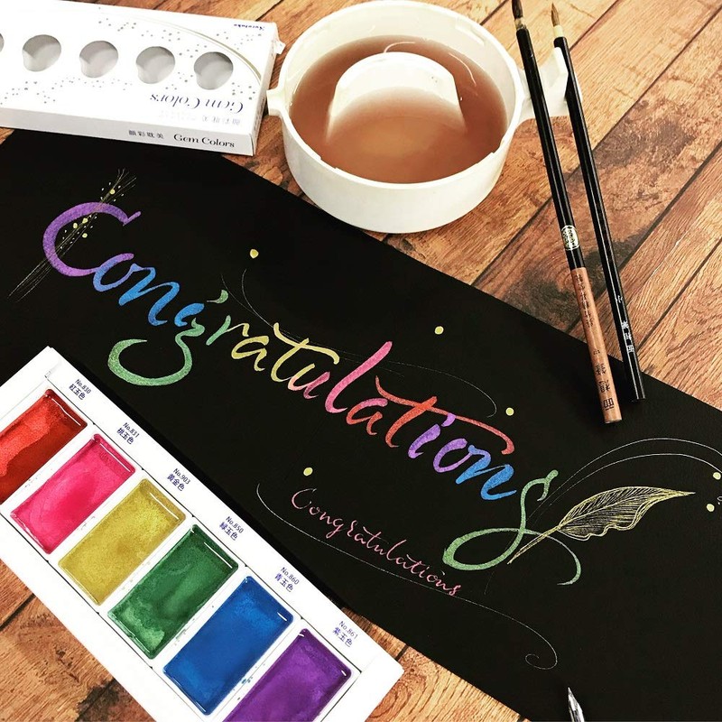 Kuretake ZIG GANSAI TAMBI 6 Colours Set (GEM COLOURS)