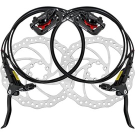 Fucare Electric Bike Hydraulic Disc Brake Set, 2-PIN MTB E-Bike Electric Power-Off Front & Rear Disc Brake Caliper with 180mm Rotor for Gemini/Libra/Scorpio/Taurus E-Bike