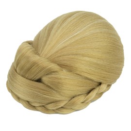 IMISSU Braided Chignon Dancer Hair Cover Donut Hair Pieces Scrunchies Hair Bun Wig Clips Updo Wedding Party for Women (M6 Ash Blonde)