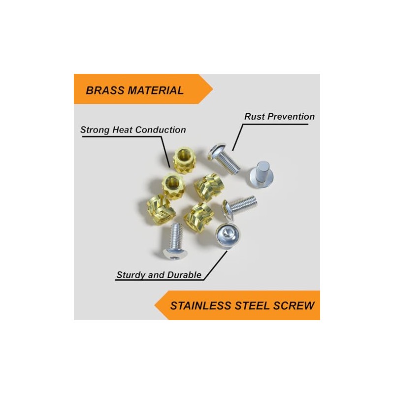 Zuyuee M3 threaded insert, insert nuts and stainless steel screw