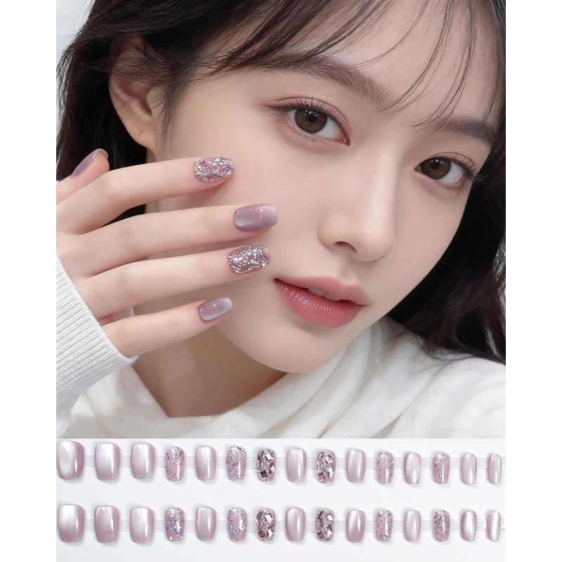 Domiya Nail Tips, 30 Pieces, Ballet, Popular, Nail Stickers, Press-On