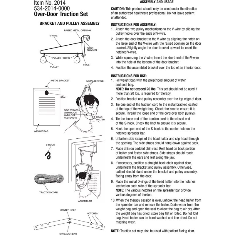 Rehafisic Kit De Tracción Cervical Para Colocar En Puertas