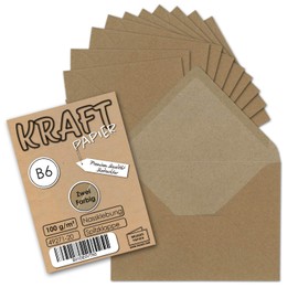 Envelopes – Recycled Natural Brown Standard B6 125 x 176 – Bulk Discounts./with a little gift. B6 brown
