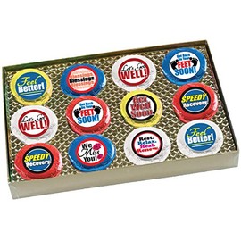 Get Well - "COOKIE TALK" Chocolate Covered Cream Filled Sandwich Cookies - 12 PC