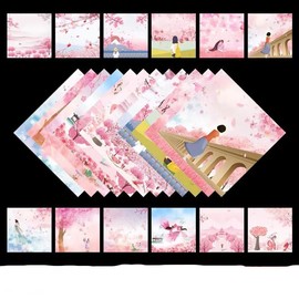 TXDAMAI Origami Paper, Craft Folding Paper, 50 Sheets, 20 x 20 cm, Double-Sided Craft Paper, 12 Colours, High-Quality Folding Sheets for Children Arts and DIY Craft Projects