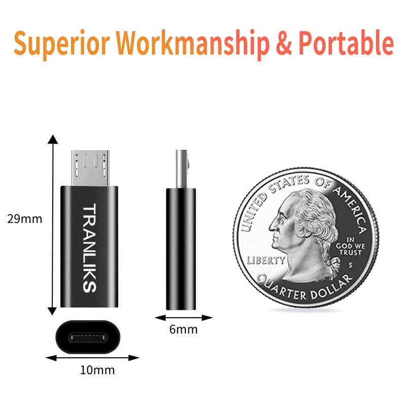 TRANLIKS Adapter Micro USB to Lightning, Compatible for Lightning Female