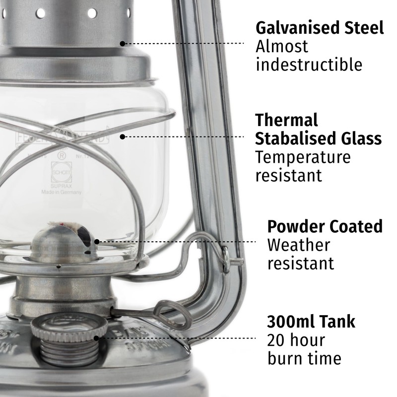 Feuerhand Outdoor Kerosene Fuel Lantern, German Made Weather Resistant Baby