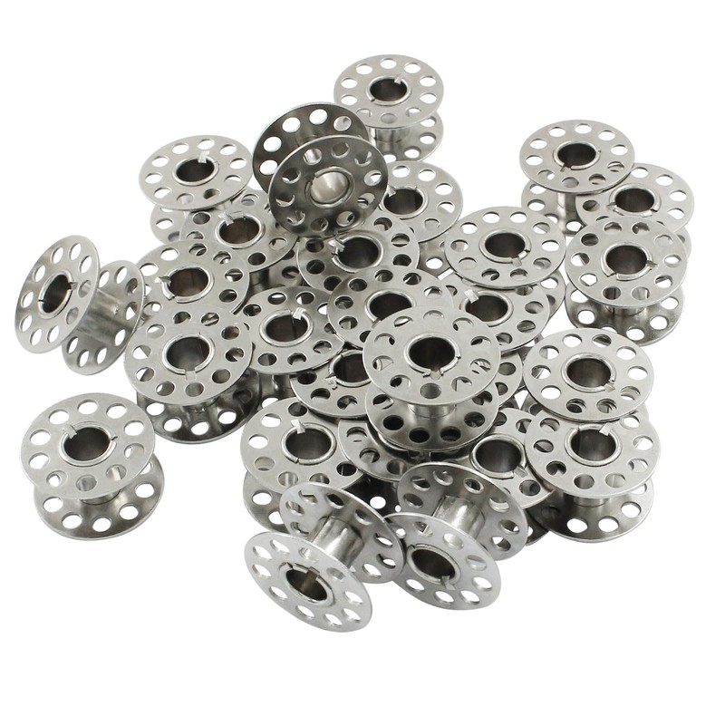 Coufce 32 Pcs Metal Bobbins for Sewing Machine, Replacement Bobbins