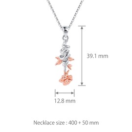 FineryGal Lucky Flower Snake Necklace for Women Rose Mens Jewellery for Love Beauty Necklaces Pendants Gift for Her Birthday Family Christmas