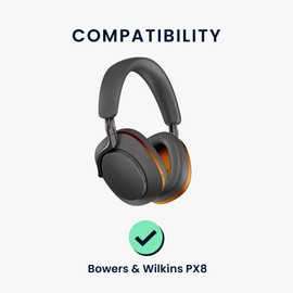 kwmobile Ear Pads Compatible with Bowers & Wilkins PX8 Earpads - 2x Replacement for Headphones - Black