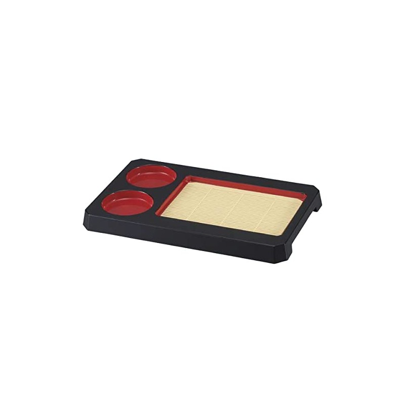 J-kitchens Soba Soba Soba, Small Hollow Out Long Plate, Black