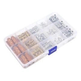 75 Piezas De Pelo De Barba Plateado Envejecido Con Cuentas Y