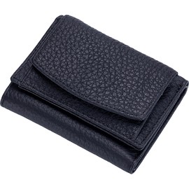 obatid Unisex RFID Blocking Mini Wallet with Coin Pouch, Anti-Credit Card Fraud Organizer Pocket, Foldable Slim Compact Card Holder (Black)