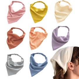 Esshogo Pack of 8 Women's Triangle Headbands, Boho Women's Headbands, Triangle Headscarves, Head Chiffon Headscarf, Hair Bandana for Women, Yoga Headband, Adjustable Turban, multicoloured