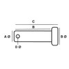 RAParts S.19789 Metric Clevis Pin Ø8mm x 24.50mm