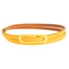 Damara Womens Skinny Center Large Bar Buckle Belt,Brown