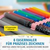 itenga itenga Schüler-Etui 28 teilig gefüllt 1-Zipper Federmäppchen für Jungen