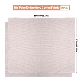 PWGHWG Pack of 2 Punch Needle Fabric 65 × 50 cm Primary Tufting Cloth Cotton Fabric Monk Fabric for Punch Needle Carpet Needle DIY Handmade Embroidery